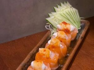 Joe salmão com geleia de pimenta